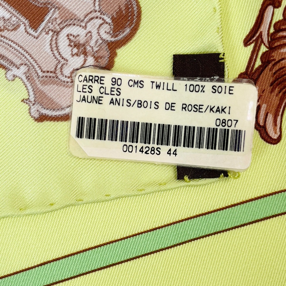 NWT Hermes Scarf "Les Clés" in Yellow - Picture 3 of 8